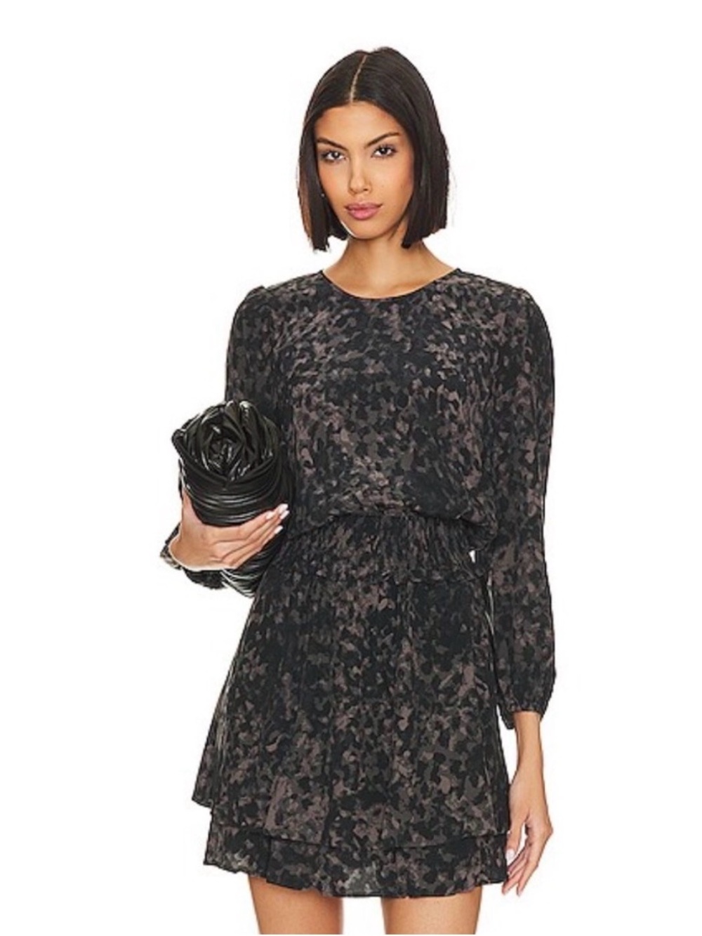 Rails Inez Long Sleeve Dress in Charcoal Tortoise, size small